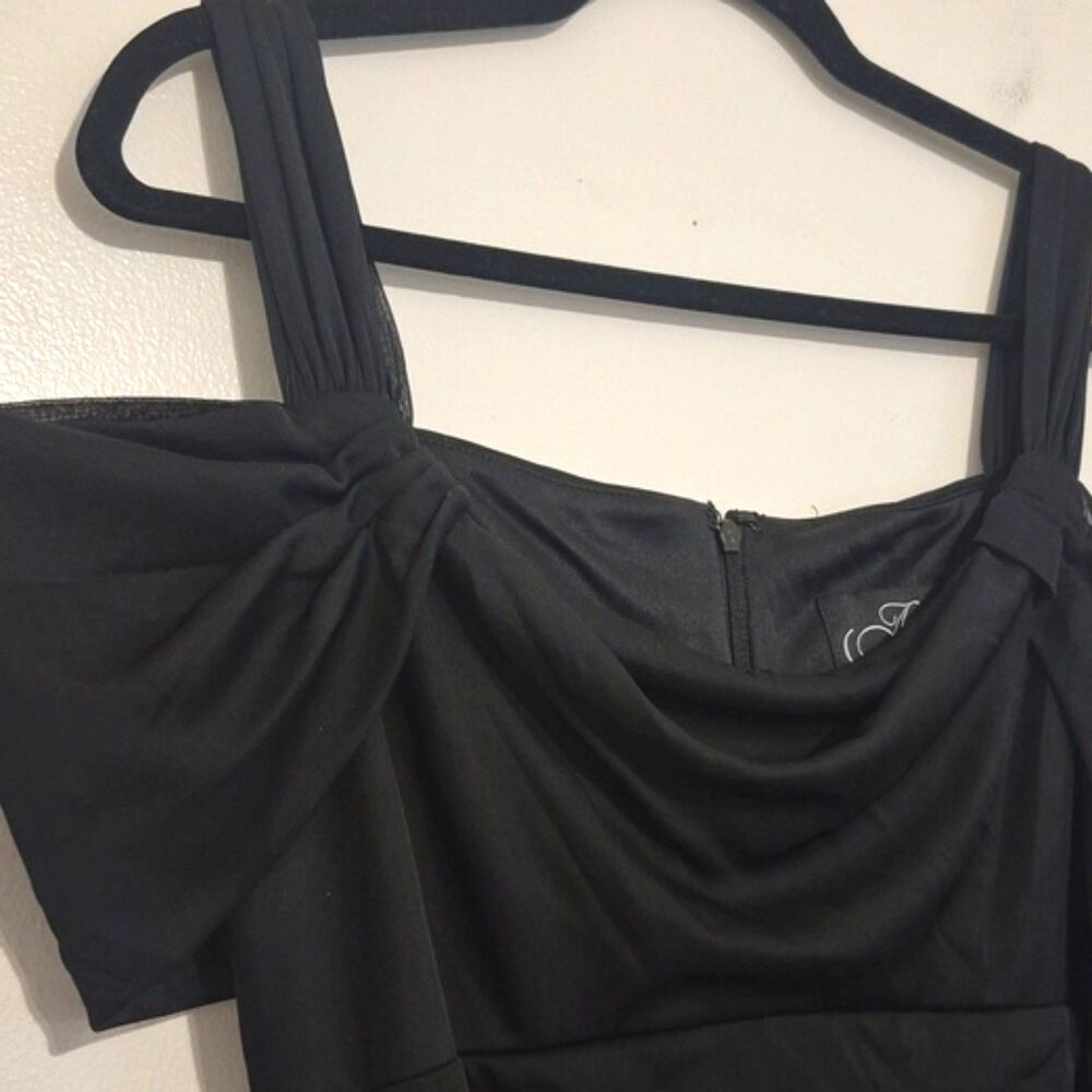 Alex Evenings Black Formal Maxi Dress Gown 12 Sheer Mesh Overlay Whimsical - Picture 11 of 11